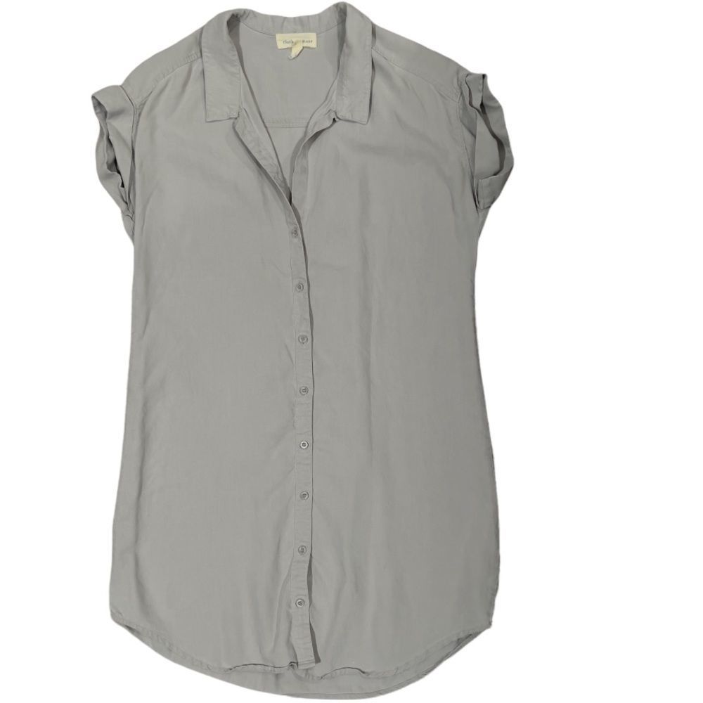 Cloth & Stone Gray Sleeveless Notched Collar Dress